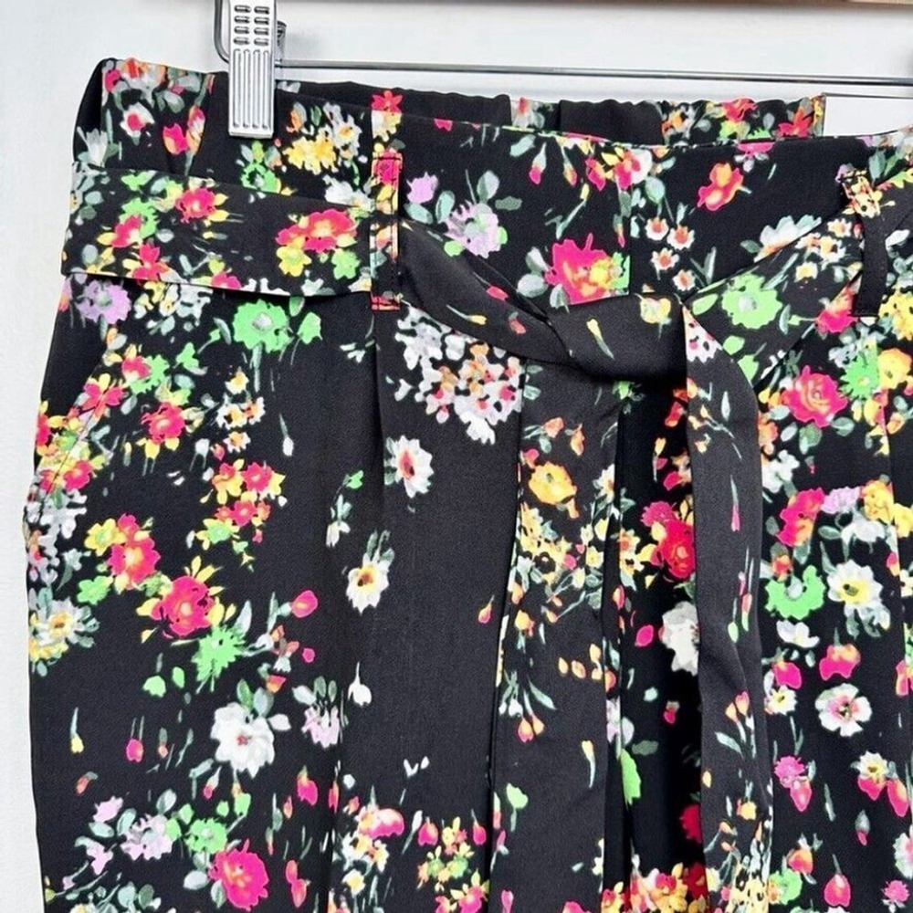 Jules & Leopold Ankle Length Pants Black Women's Small Floral Pull On Tapered - Picture 2 of 13